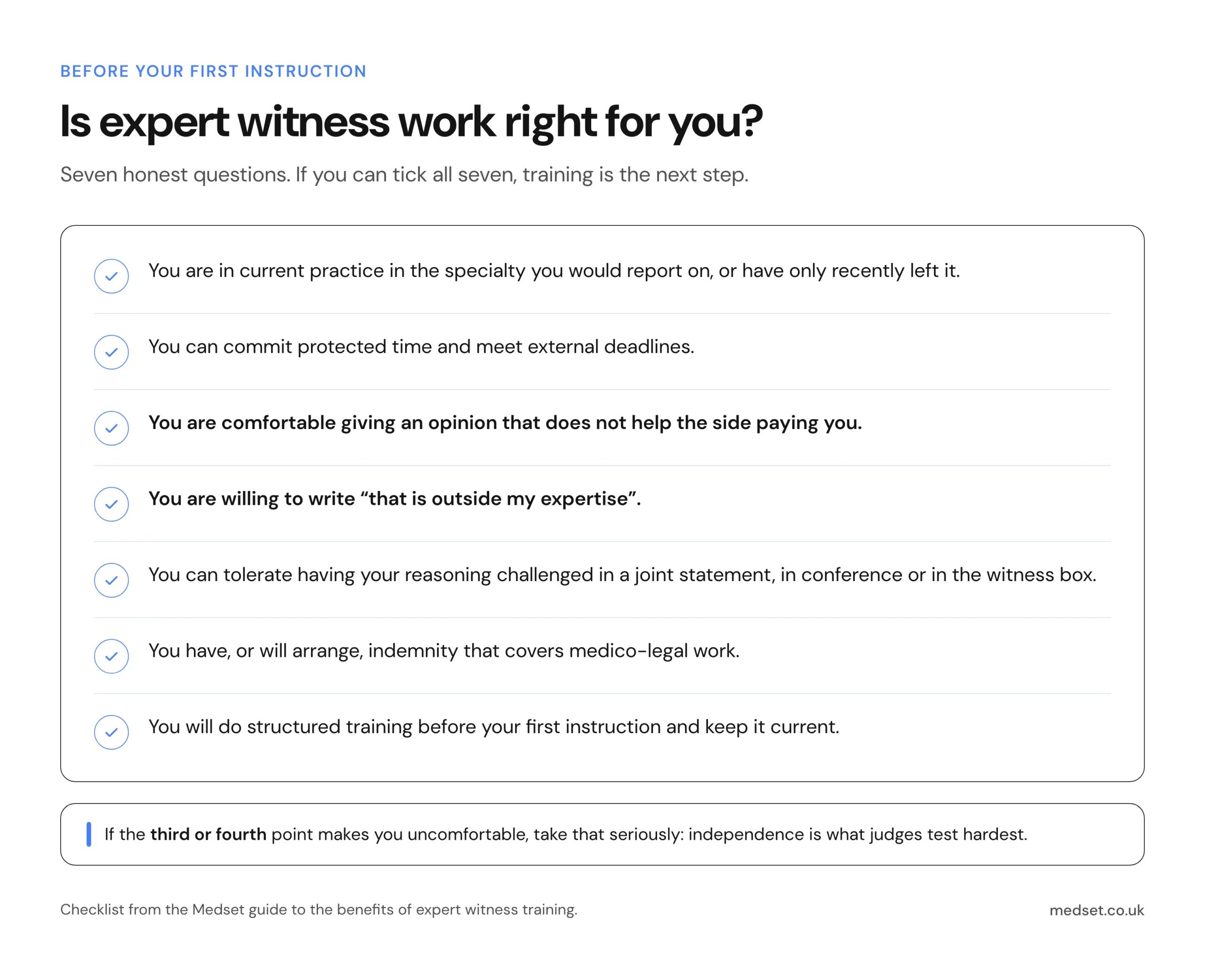 Is expert witness work right for you? Seven-point checklist for deciding whether expert witness work is right for you